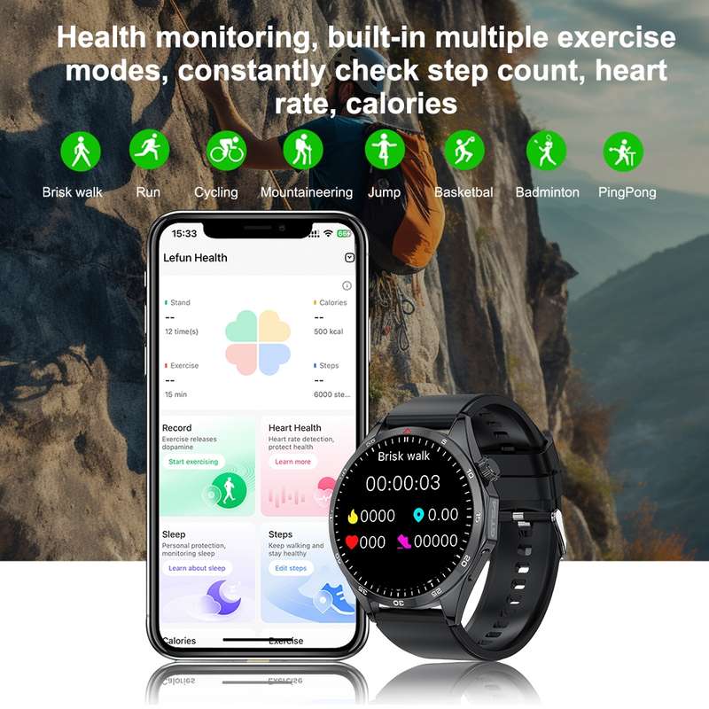 LEMFO GTS4/LT09 1.5 inch IP67 Fitness Wellness Smart Watch Support Bluetooth Call / Sleep / Blo