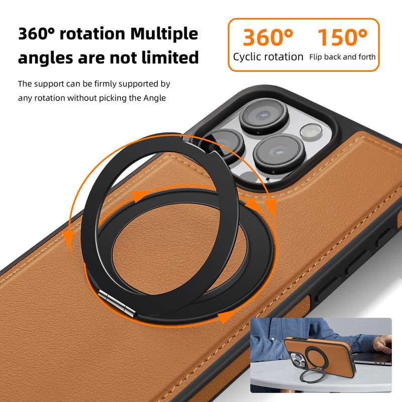 For iPhone 11 Yashi 360 Degree Rotating MagSafe Bracket Phone Case(Grey)