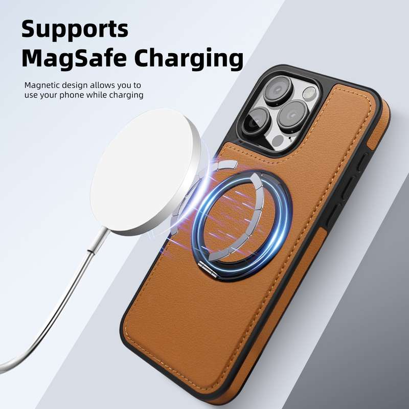 For iPhone 11 Yashi 360 Degree Rotating MagSafe Bracket Phone Case(Grey)
