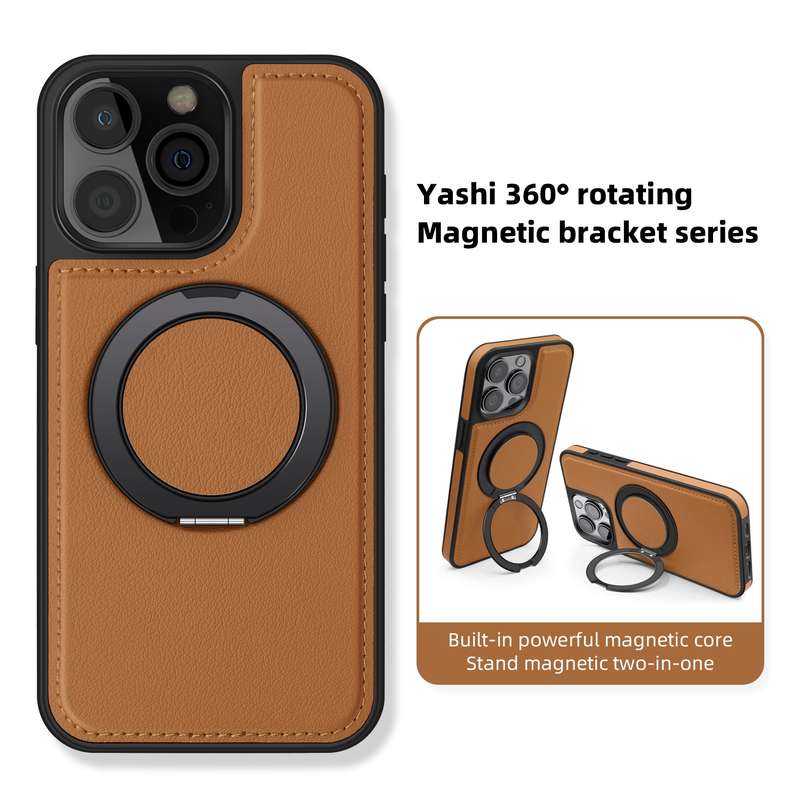 For iPhone 11 Yashi 360 Degree Rotating MagSafe Bracket Phone Case(Grey)