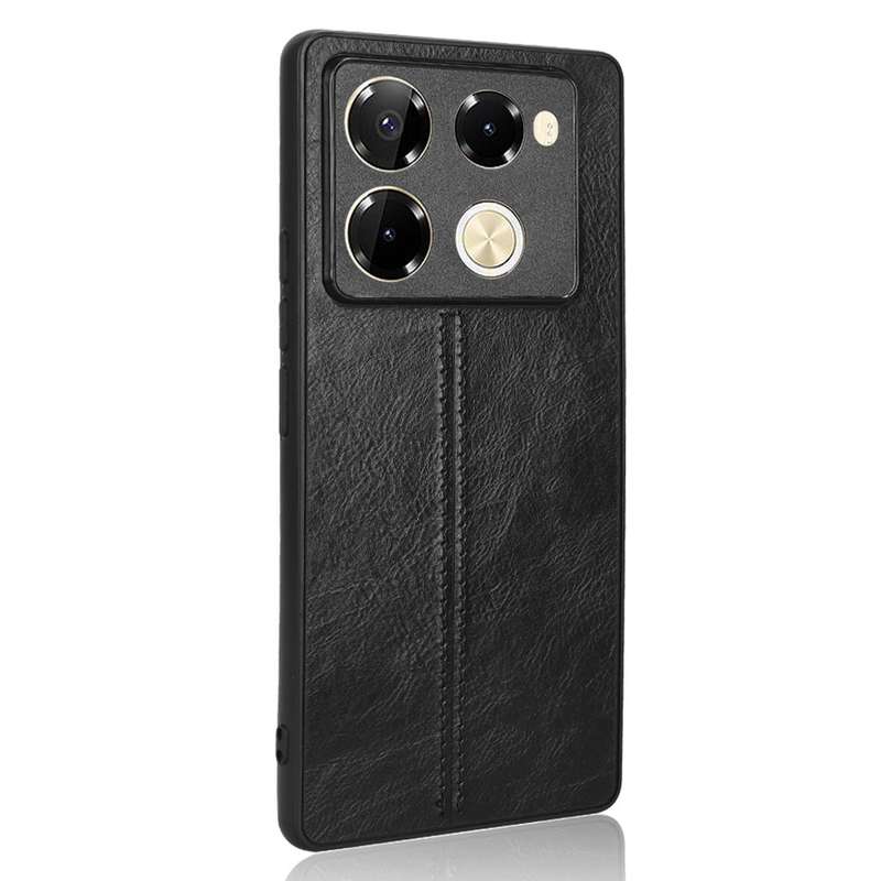 For Infinix Note 40 Pro 4G Cow Pattern Sewing Card Bag Phone Case(Black)