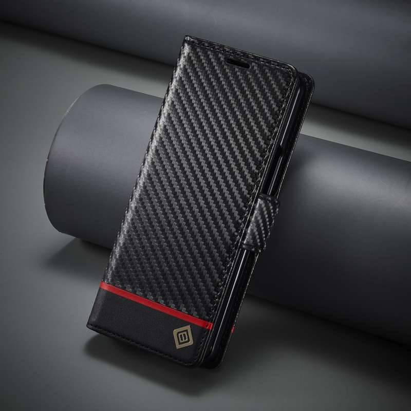 For Samsung Galaxy Z Fold6 5G LC.IMEEKE Carbon Fiber Leather Phone Case(Horizontal Black)