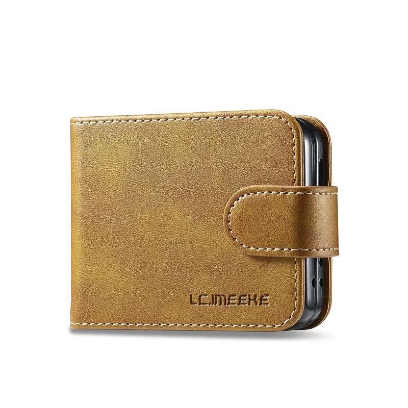 For Samsung Galaxy Z Flip6 5G LC.IMEEKE Calf Texture Leather Phone Case(Brown)