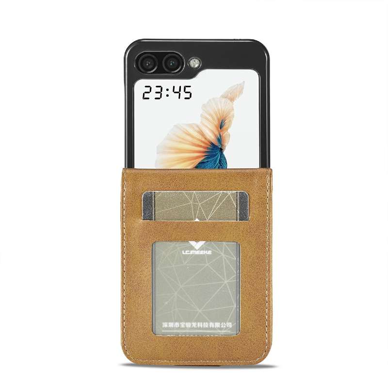 For Samsung Galaxy Z Flip6 5G LC.IMEEKE Calf Texture Leather Phone Case(Brown)