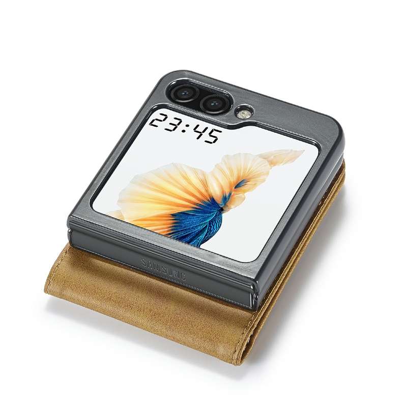 For Samsung Galaxy Z Flip6 5G LC.IMEEKE Calf Texture Leather Phone Case(Brown)