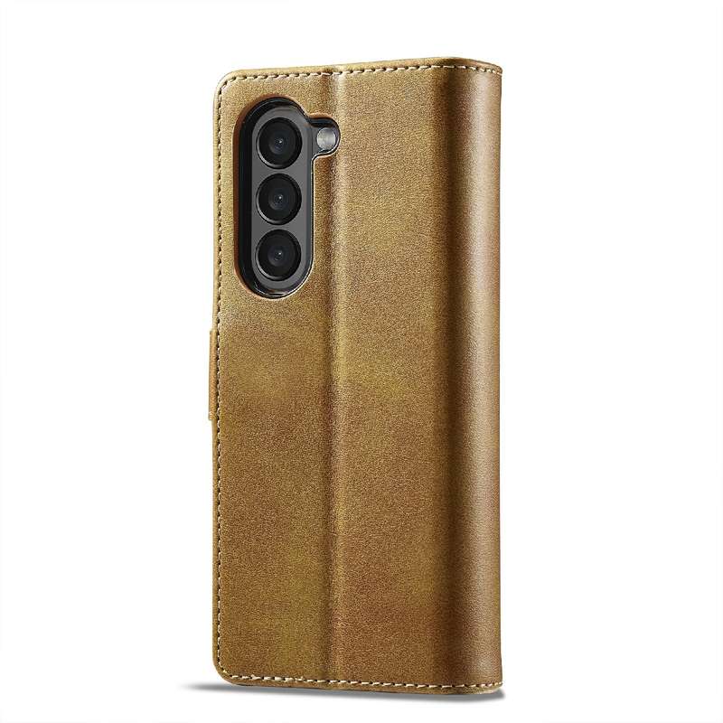 For Samsung Galaxy Z Fold6 5G LC.IMEEKE Calf Texture Leather Phone Case(Brown)