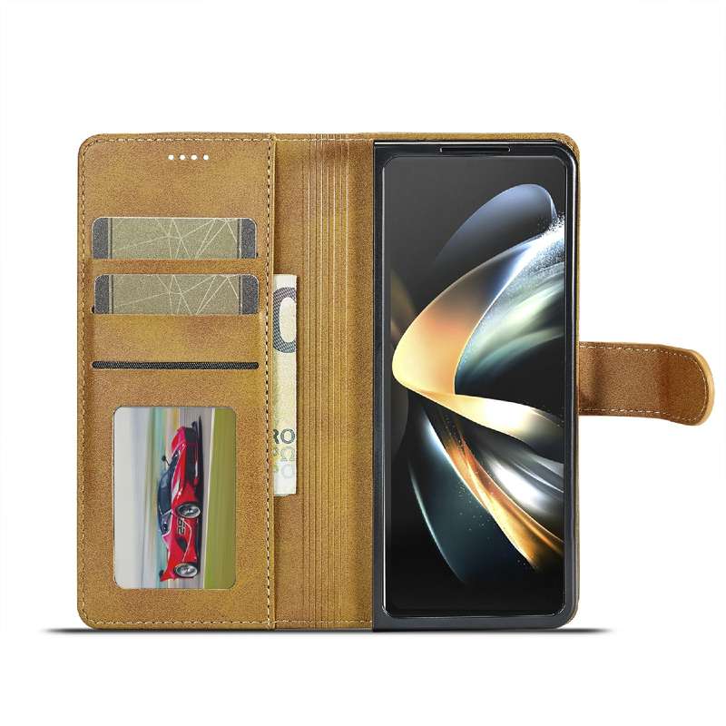 For Samsung Galaxy Z Fold6 5G LC.IMEEKE Calf Texture Leather Phone Case(Brown)