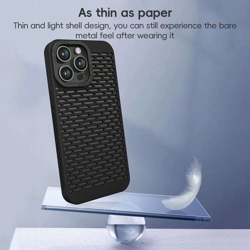 For iPhone 12 Hollow Heat Dissipation TPU Phone Case(Green)