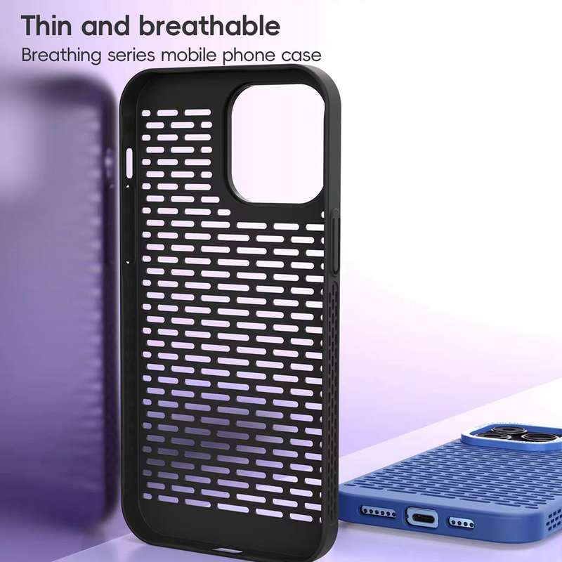 For iPhone 12 Hollow Heat Dissipation TPU Phone Case(Green)