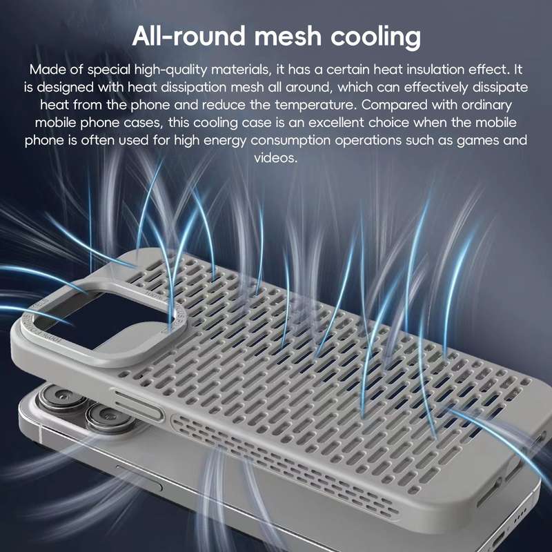 For iPhone 12 Hollow Heat Dissipation TPU Phone Case(Green)
