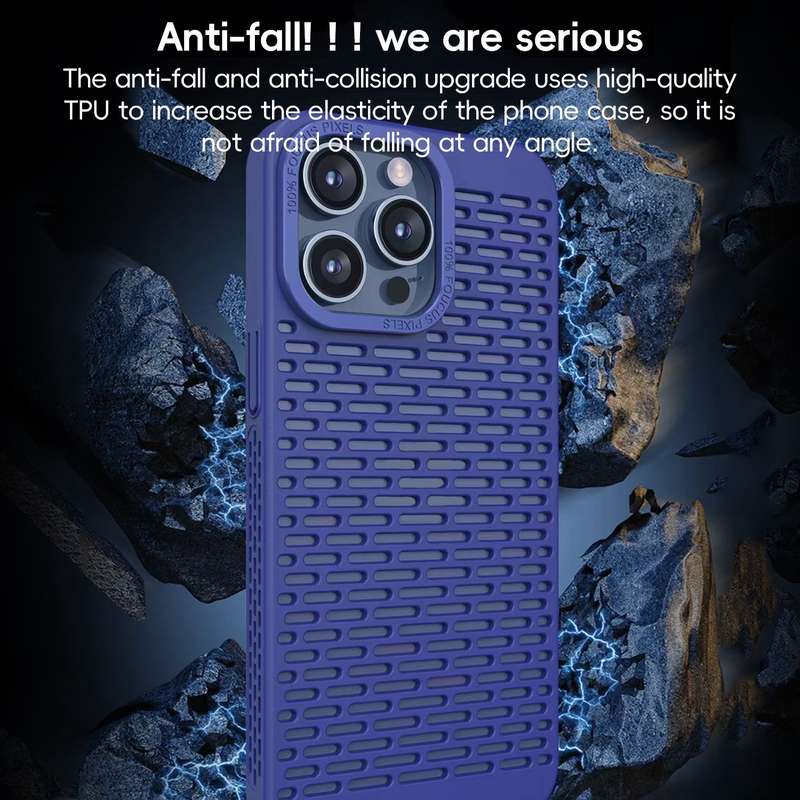 For iPhone 12 Hollow Heat Dissipation TPU Phone Case(Green)