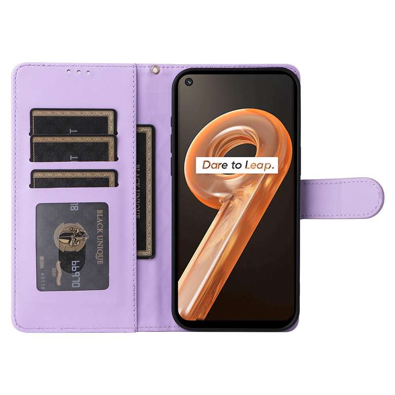 For Realme 9i / OPPO A36 / A96 Diamond Lattice Leather Flip Phone Case(Light Purple)