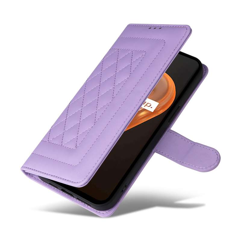 For Realme 9i / OPPO A36 / A96 Diamond Lattice Leather Flip Phone Case(Light Purple)