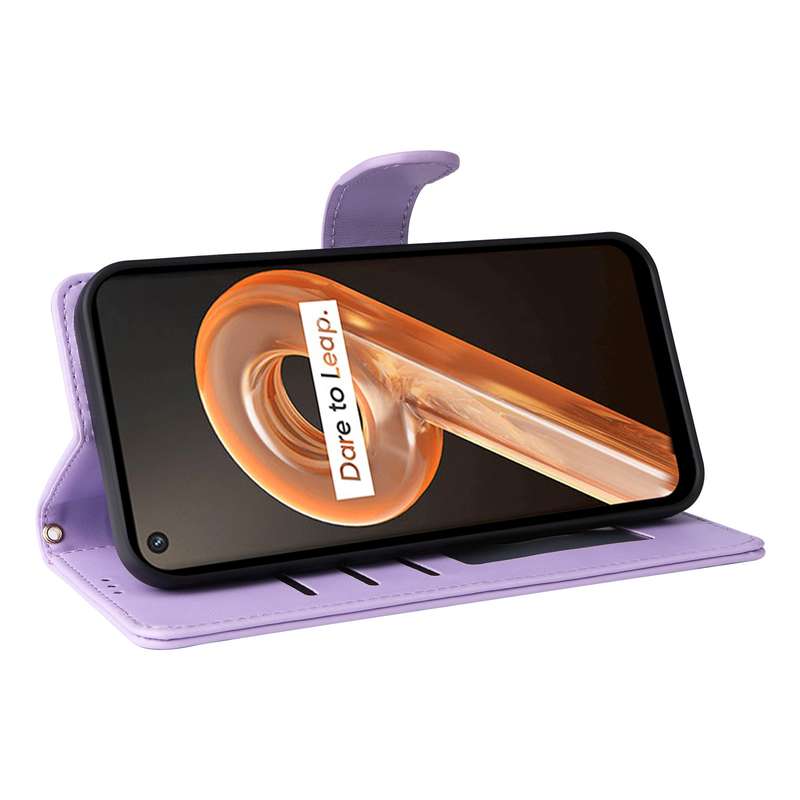 For Realme 9i / OPPO A36 / A96 Diamond Lattice Leather Flip Phone Case(Light Purple)
