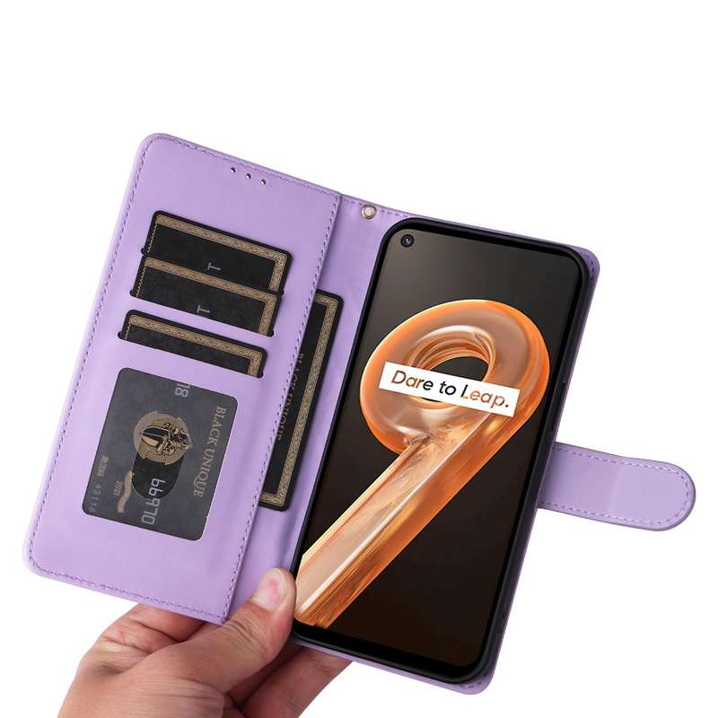 For Realme 9i / OPPO A36 / A96 Diamond Lattice Leather Flip Phone Case(Light Purple)
