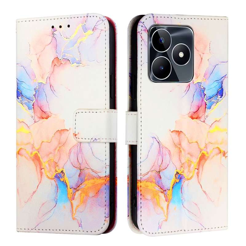 For Realme Note 50 4G / Realme C51 4G Global PT003 Marble Pattern Flip Leather Phone Case(Galax