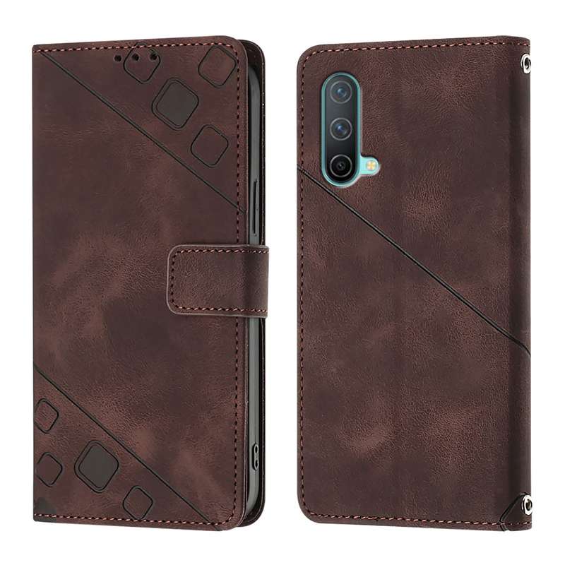 For OnePlus Nord CE 5G Skin-feel Embossed Leather Phone Case(Brown)