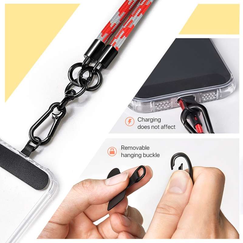 8mm Adjustable Phone Anti-lost Neck Chain Nylon Crossbody Lanyard, Adjustable Length: about 75-