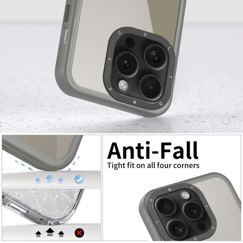 For iPhone 15 Pro Frame Two Color Lens Ring TPU Phone Case(Black)