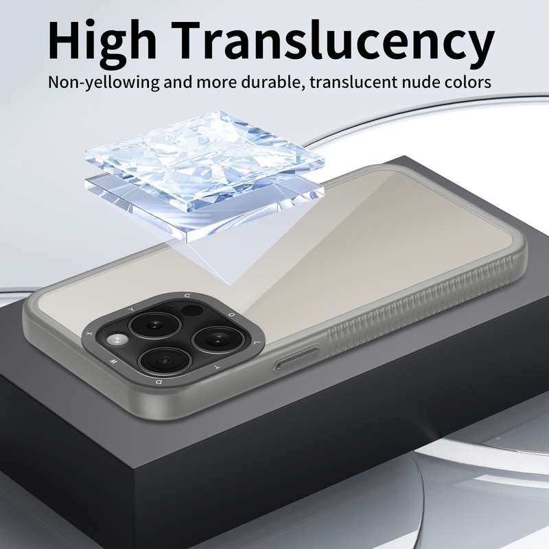 For iPhone 15 Pro Frame Two Color Lens Ring TPU Phone Case(Black)