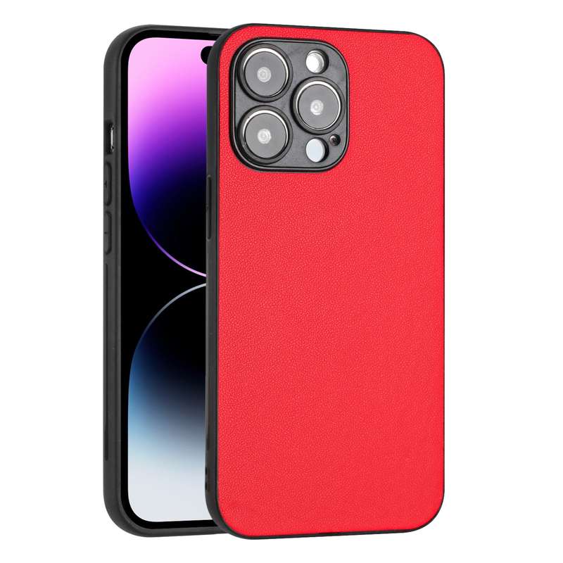 For iPhone 15 Pro Max R20 Leather Pattern Phone Single Case(Red)