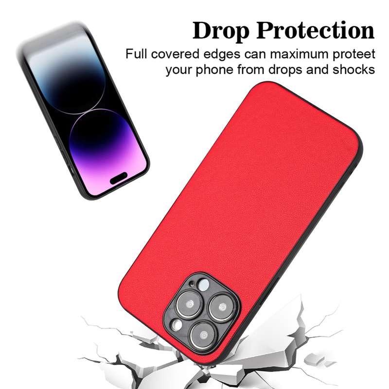 For iPhone 15 Pro Max R20 Leather Pattern Phone Single Case(Red)