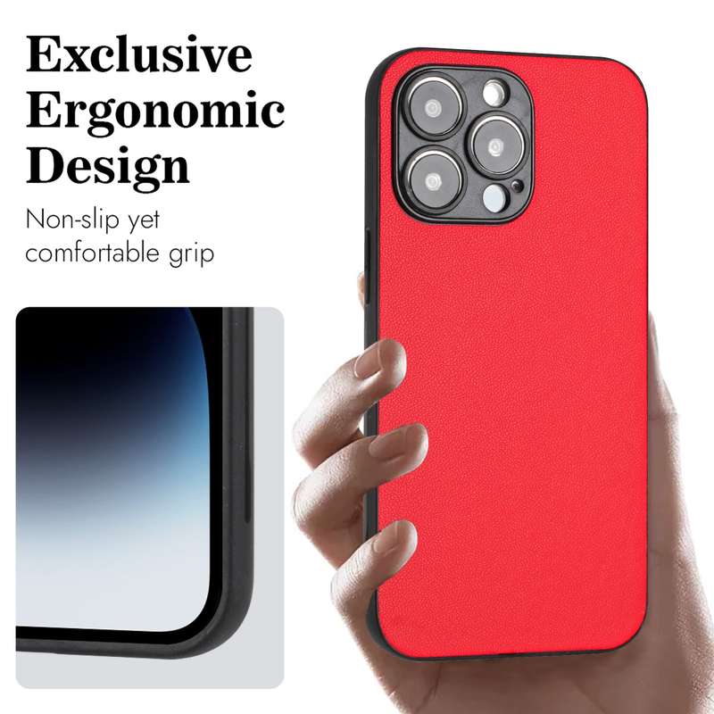 For iPhone 15 Pro Max R20 Leather Pattern Phone Single Case(Red)