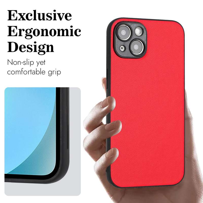 For iPhone 14 Plus R20 Leather Pattern Phone Single Case(Red)