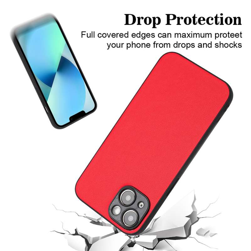 For iPhone 14 Plus R20 Leather Pattern Phone Single Case(Red)