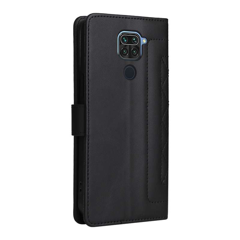 For Xiaomi Redmi Note 9 Diamond Lattice Leather Flip Phone Case(Black)