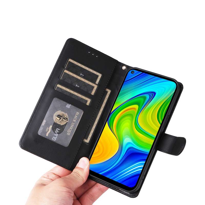 For Xiaomi Redmi Note 9 Diamond Lattice Leather Flip Phone Case(Black)