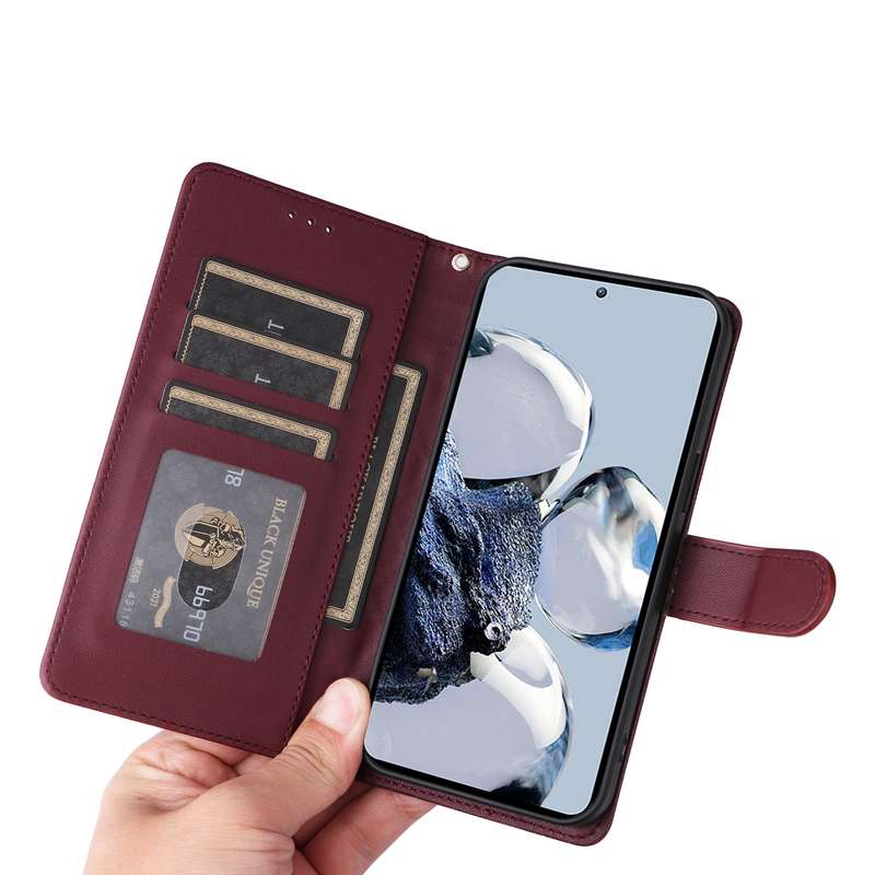 For Xiaomi 12T / 12T Pro Diamond Lattice Leather Flip Phone Case(Wine Red)
