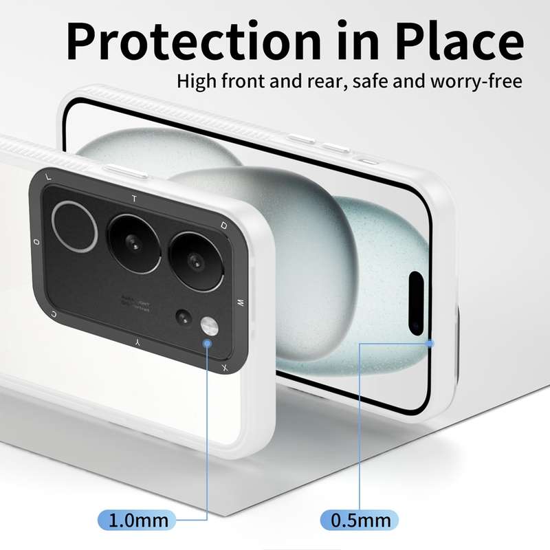 For vivo V29 5G Frame Two Color Lens Ring TPU Phone Case(Transparent)
