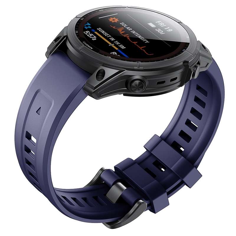 For Garmin Fenix 7X 26mm Quick Release Silicone Watch Band(Dark Blue)