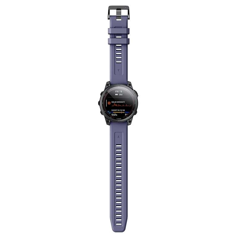 For Garmin Fenix 7X 26mm Quick Release Silicone Watch Band(Dark Blue)