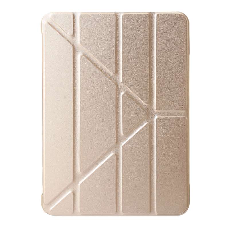 For iPad Pro 13 2024 TPU Deformation Flip Leather Tablet Case with Holder(Gold)