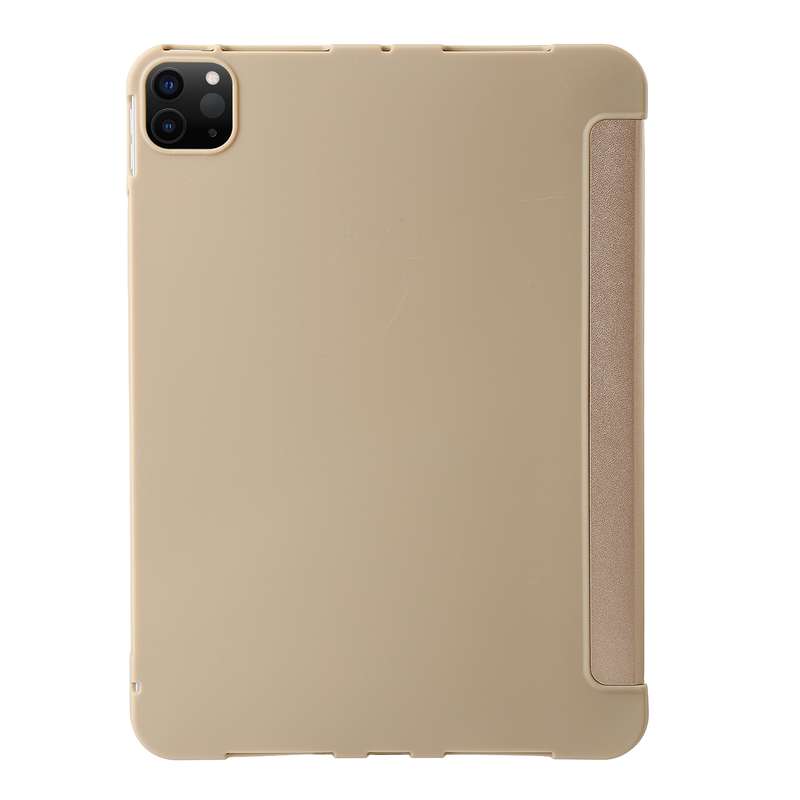 For iPad Pro 13 2024 TPU Deformation Flip Leather Tablet Case with Holder(Gold)