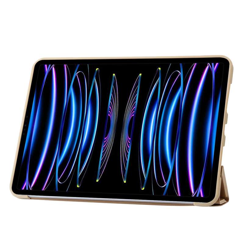 For iPad Pro 13 2024 TPU Deformation Flip Leather Tablet Case with Holder(Gold)