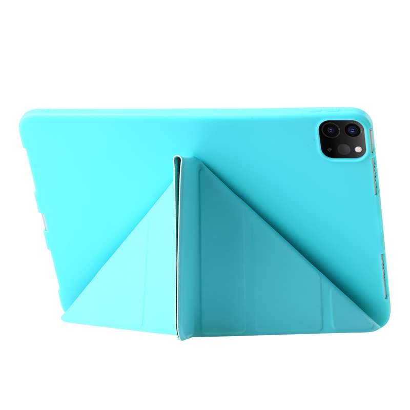 For iPad Pro 13 2024 TPU Deformation Flip Leather Tablet Case with Holder(Mint Blue)