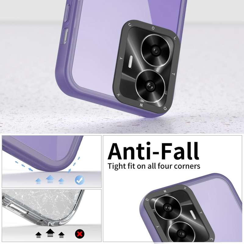 For Realme C55 Frame Two Color Lens Ring TPU Phone Case(Purple)