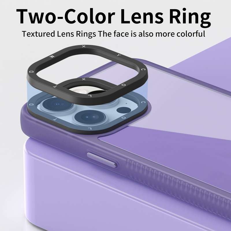 For Realme C55 Frame Two Color Lens Ring TPU Phone Case(Purple)