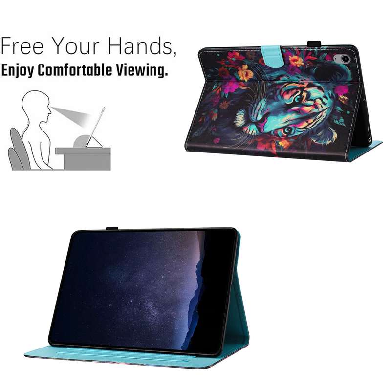 For iPad mini 6 Painted Litchi Leather Sewing Smart Tablet Case(Tiger)