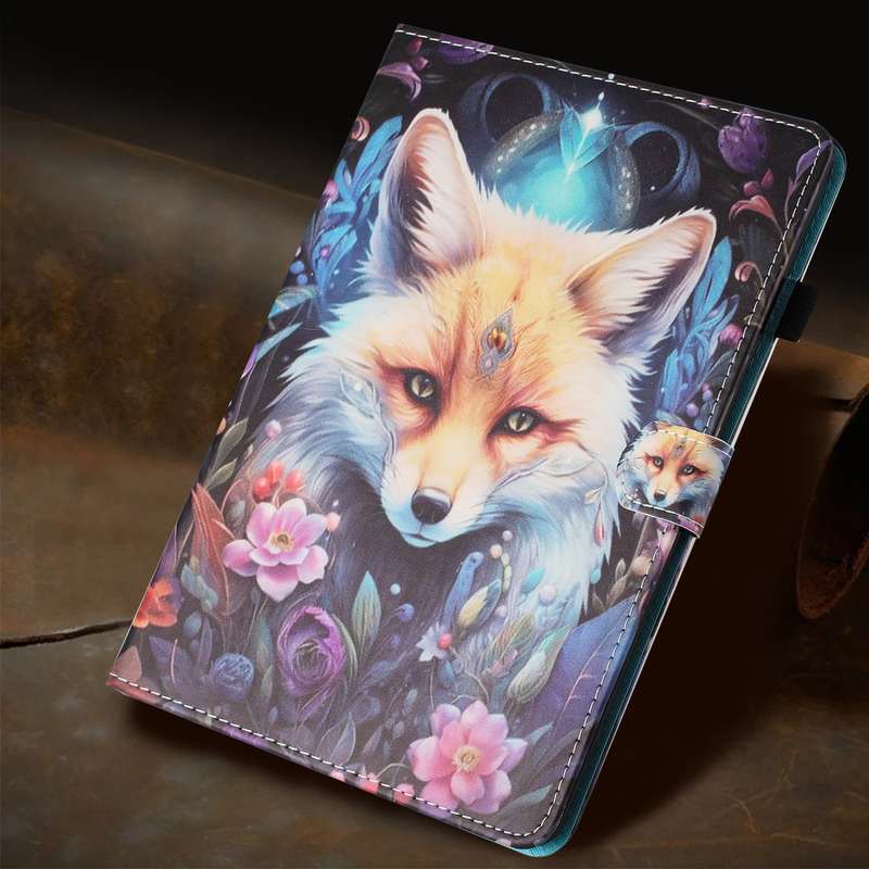 For iPad Air / Air 2 / 9.7 2017 / 2018 Painted Litchi Leather Sewing Smart Tablet Case(Fox)