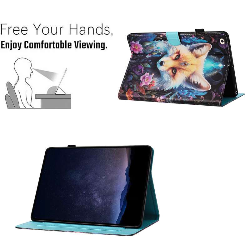 For iPad Air / Air 2 / 9.7 2017 / 2018 Painted Litchi Leather Sewing Smart Tablet Case(Fox)