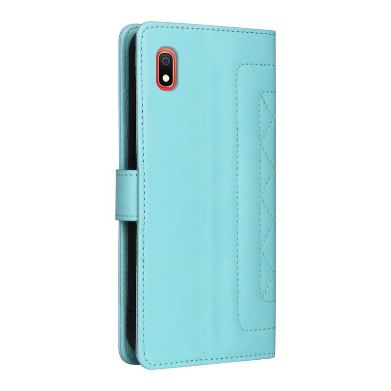 For Samsung Galaxy A10 Diamond Lattice Leather Flip Phone Case(Mint Green)
