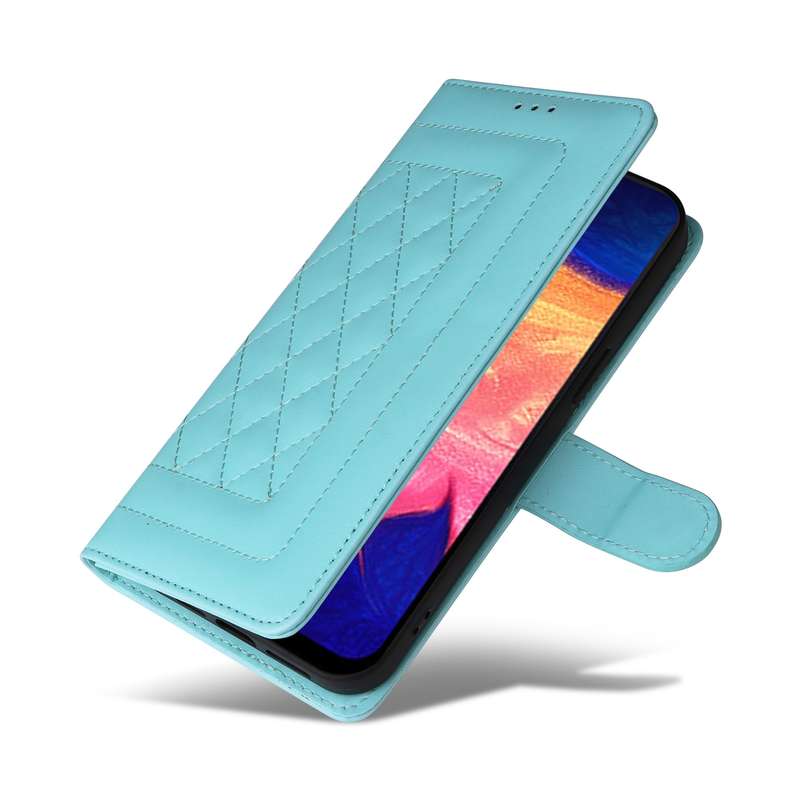 For Samsung Galaxy A10 Diamond Lattice Leather Flip Phone Case(Mint Green)