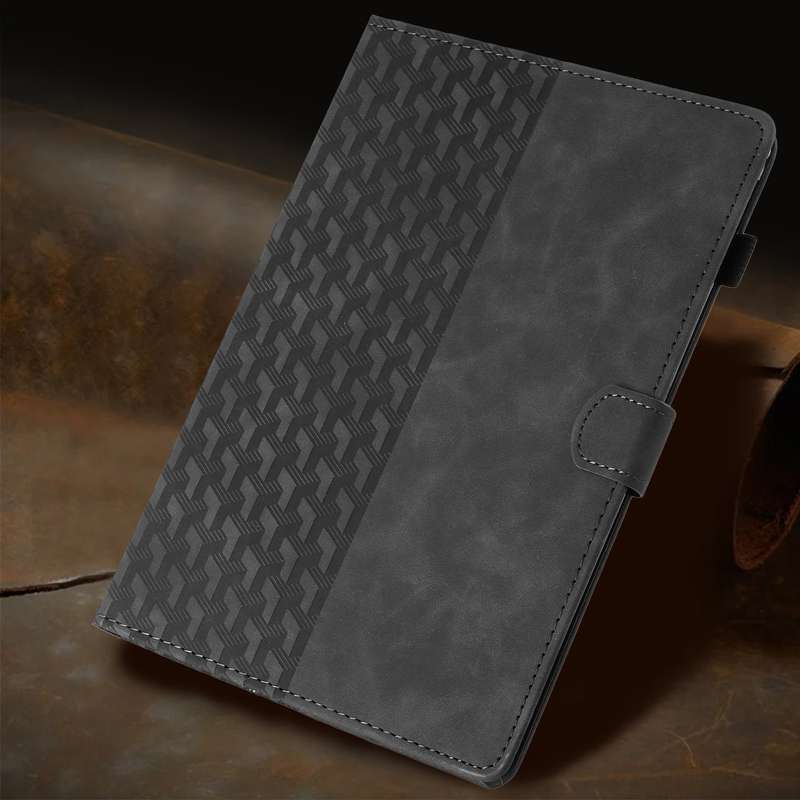 For iPad mini 6 Building Blocks Embossed Leather Smart Tablet Case(Black)