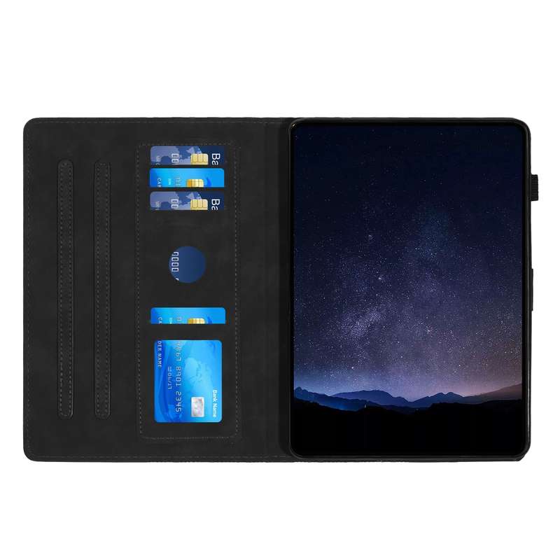For iPad mini 6 Building Blocks Embossed Leather Smart Tablet Case(Black)