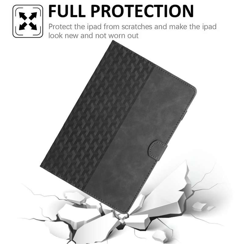 For iPad mini 6 Building Blocks Embossed Leather Smart Tablet Case(Black)