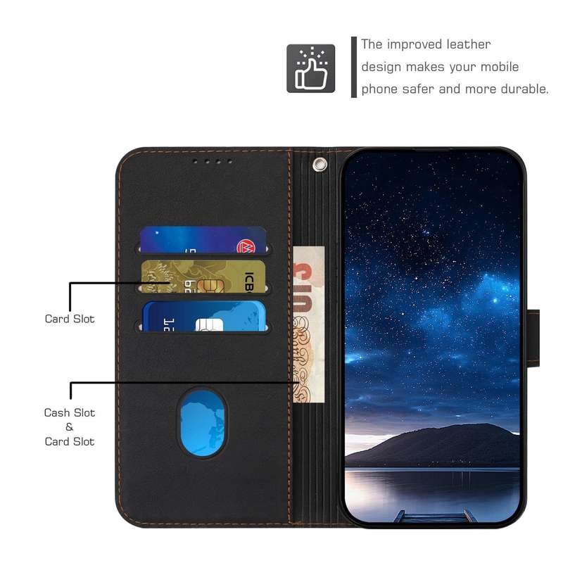 For iPhone 14 Pro Max Woven Embossed RFID Blocking Leather Phone Case(Black)